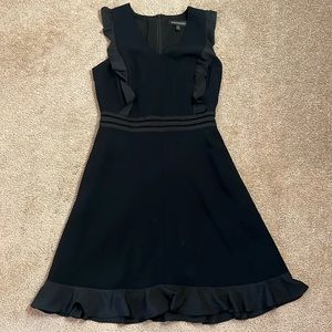 Banana Republic Black Ruffle A Line Mini Dress Size 0